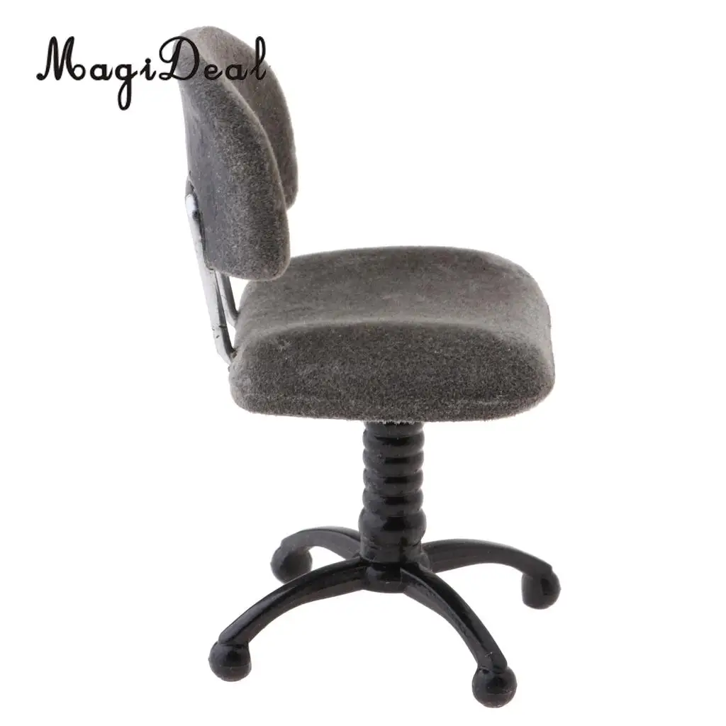 Plastic 1/12 Miniature  Revolving Chair  Chair Desk Chair Model Dollhouse Life Scenes Decor