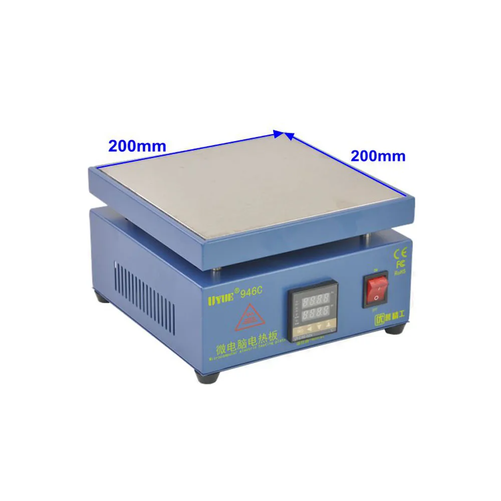 UYUE 110/220 В 800 Вт 946C 200x200 мм электронная нагревательная панель подогрева станция для BGA PCB SMD Отопление светодиодные лампы распайки