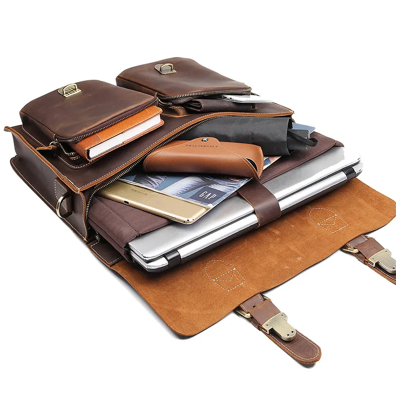 J.M.D 7105B-1 J.M.D Crazy Horse кожаная сумка Мужские портфели для ноутбука сумка на плечо сумка-мессенджер