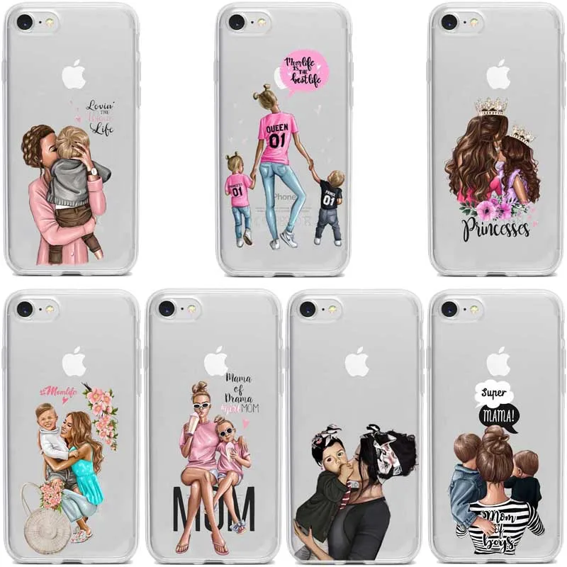 

Super mom dear mommy baby soft silicone TPU phone case for iPhone 11 11Pro 11ProMax X XR XS MAX 5 5s SE 6 6S 7 8 8PLUS