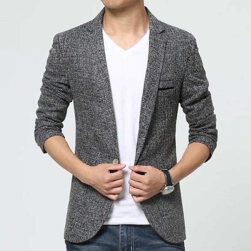 New Sales Fiery Blazers Men Full Sleeve Formal Style Slim Gentleman