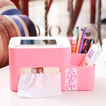

Multifunctional Tissue Box Plastic Pumping Paper Napkin Paper Dispenser Storage Cover Holder Container Office Desktop Organizer