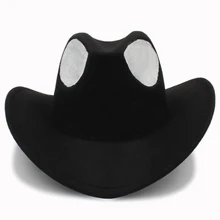 Ручная роспись, женская, мужская, шерстяная, открытая западная ковбойская шляпа, с откатными полями, черная, инопланетная, Sombrero Hombre Fedora cap, размер 56-58 см
