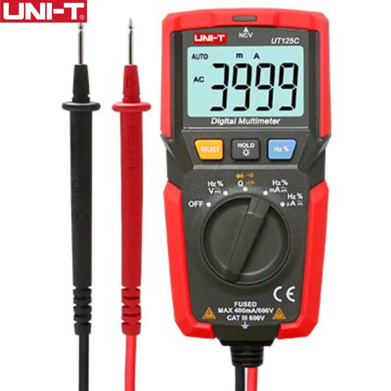 UNI T UT125C карманный цифровой мультиметр резистор конденсатор Частота Диод