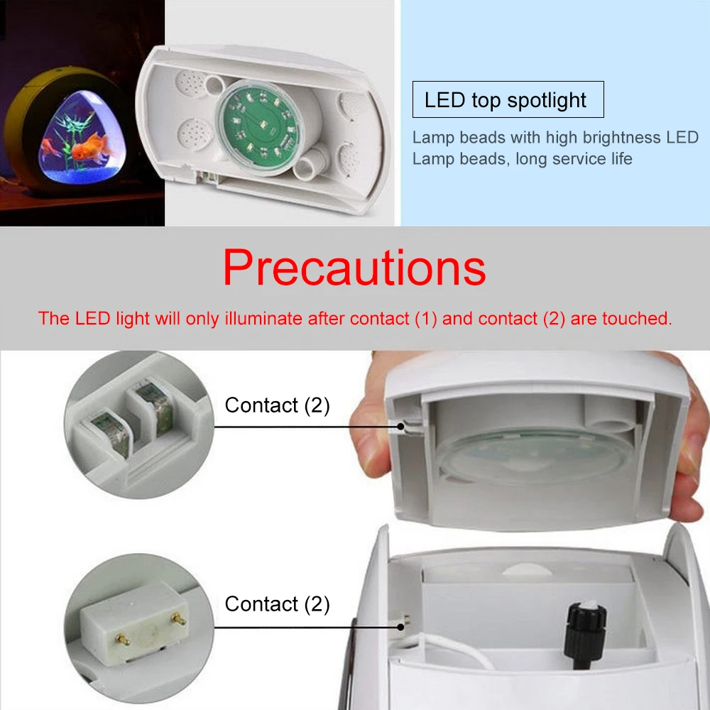 Мини нано экология аквариум с светодиодный световой системой орнамент встроенный фильтр интеграции через USB питания аквариумов и резервуаров поставки