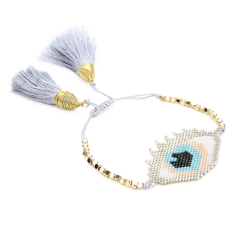 Go2boho MIYUKI браслет счастливый сглаза браслет Delica турецкий глаз Pulsera ювелирные изделия bileklik для женщин золото нержавеющая сталь бисером