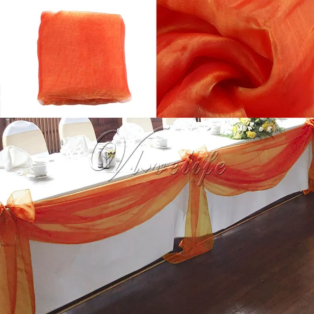 5Pcs/lot 10M x 1.4M Top Table Swags Sheer Organza Swag Fabric Wedding