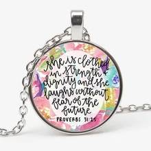 The most popular Bible verses necklace glass dome verses quote the gift of Christian faith jewelry custom necklace XKHLHJ the satanic verses