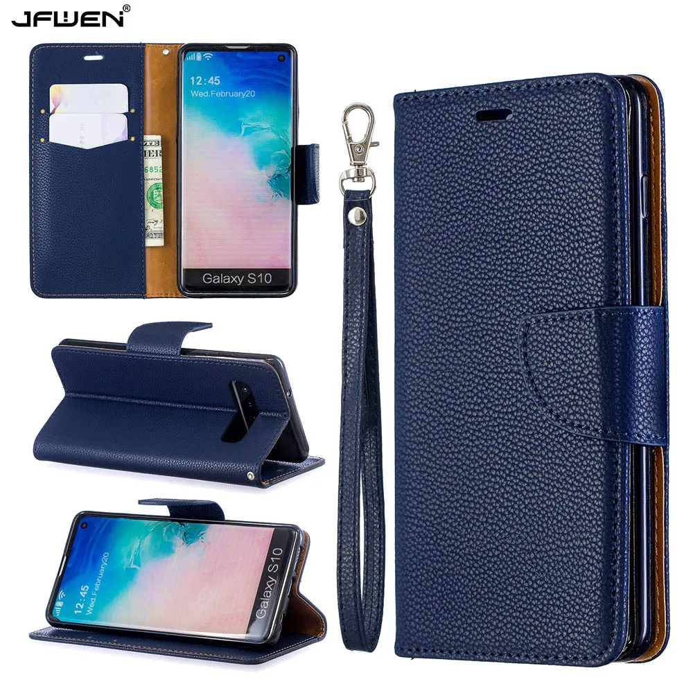 

Luxury Leather Phone Case For Samsung S10 Case For Samsung Galaxy S10E S10 S9 Plus Case Flip Cover Litchi Wallet with Card Slot