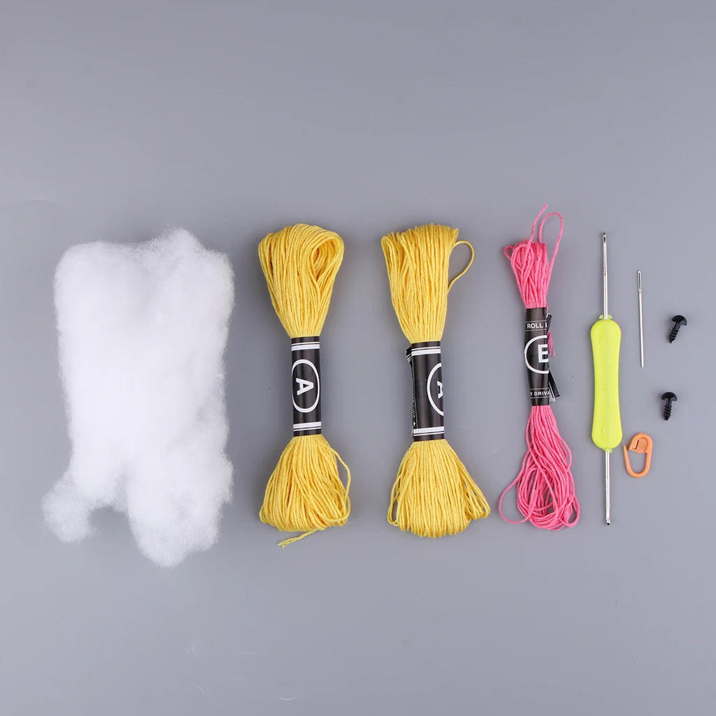 Creative DIY Yellow Duck Doll Crochet Kit Sewing Material Package for Kids Adults Crochet Lovers