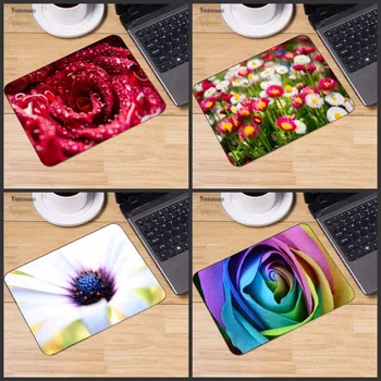 

Yuzuoan 22x18cm Red Flowers Anti Slip Mouse Pad Mice Mat Mousepad For Computer Laptop Notebook Rubber Cup Mat Printed Mousepad