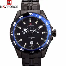 Mode Casual marque NAVIFORCE hommes montres Unique Date semaine conception montre analogique complet en acier inoxydable bracelet noir bracelets