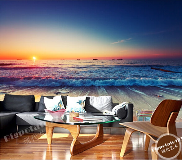 Пользовательские фото обои, Пляж пейзаж росписи для гостиной спальни ТВ фон водонепроницаемый Papel де Parede