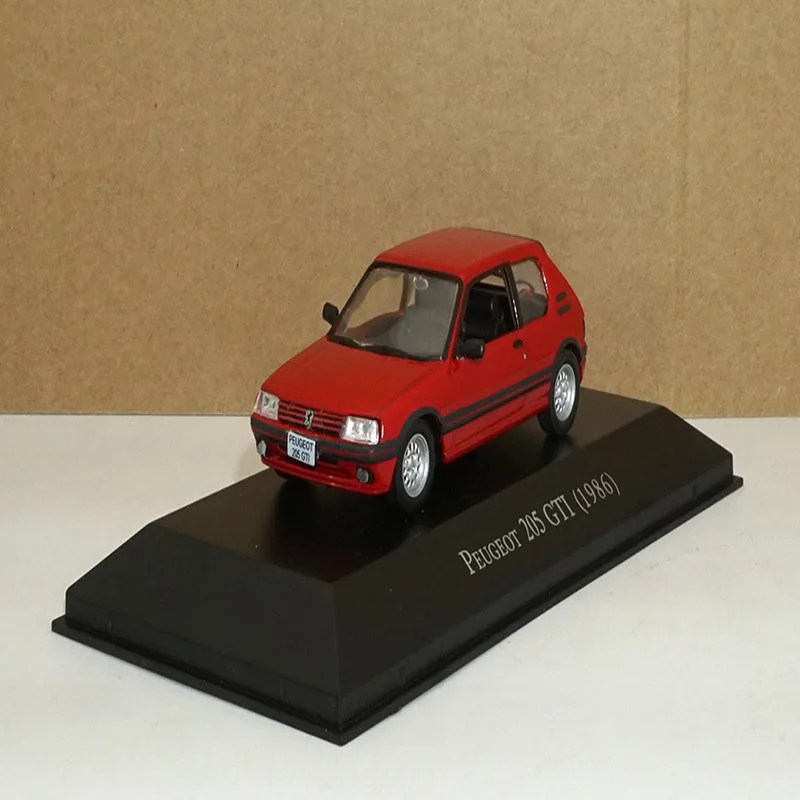 1/43 весы Peugeot-205 GTI 1986 коллекция дисплей модель миниатюрный сплав литья под давлением винтажная модель автомобиля игрушка автомобиль подарок на день рождения - Цвет: Красный