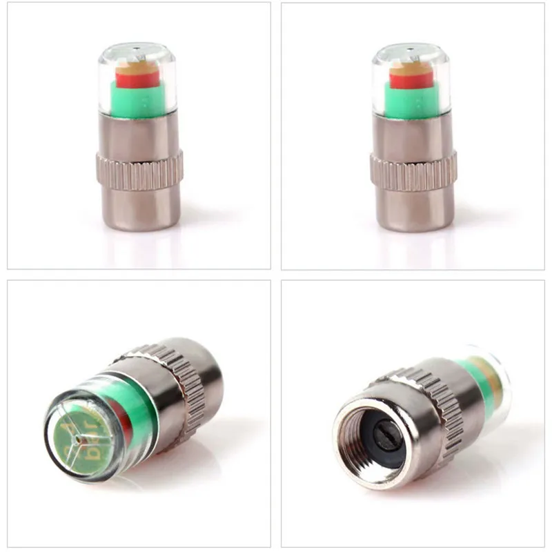 

Brand New 4Pcs/set Car Auto Tire Chromed Metal 36PSI Timely Alert Pressure Monitor Valve Stem Cap Sensor Indicator 3 Color Alert