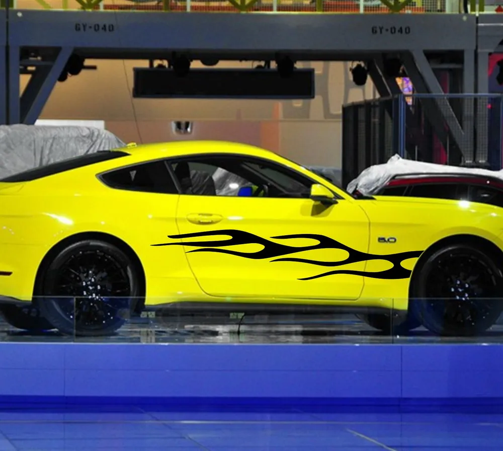Автомобильные Наклейки Hot Flames Blaze 78 ''для Mustang виниловые боковые дверные