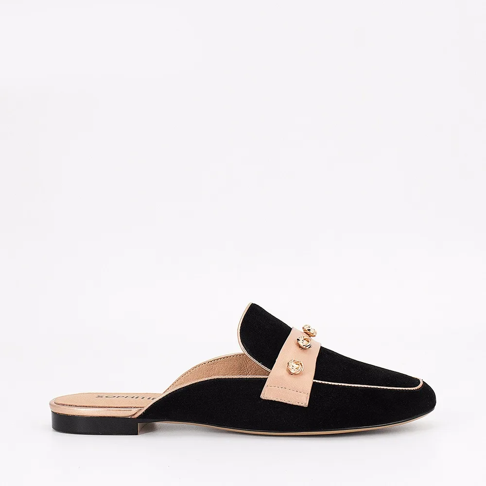 

SOPHITINA Elegant Lady Mules 2019 Autumn Mature Square Toe Low Heels Flats High Quality Handmade Office Lady Leisure shoes p61