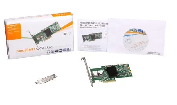 RaidStorage Avago LSI MegaRAID SAS 9240 8i LSI00200 OEMs Новый 8 портов без кэша SFF8087 6 ГБ RAID0.1.5 PCI E 2 0 X8 карта