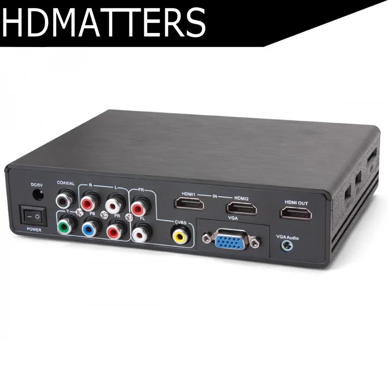 Mixed inputs HDMI converter 4K Scaler audio extractor HDMI/VGA/component/AV to HDMI 4K output