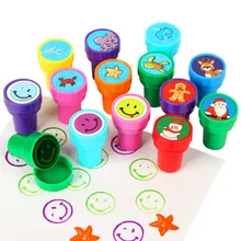 Детские Мультяшные печати Животные Динозавр Рождество океан улыбка лицо детей пользовательские пластиковые резиновые Самостоятельная Заправка чернилами игрушки Stampers