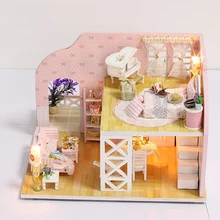 DIY Кукольный дом Minature деревянный кукольный домик Каса модель с мебели строительные наборы сборная кукла игрушки для детей девочек K025# EE