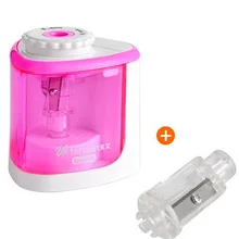 Милая точилка для карандашей Электрический ученик ручной строгания мультфильм школы Suppily розовый и синий доступны не включают батарею АА