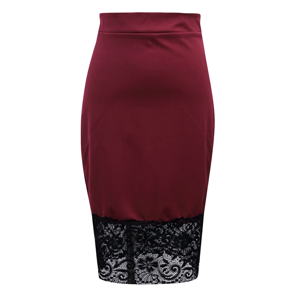 2017 элегантная женская юбка кружевная Лоскутная тонкая Офисная Женская карандаш