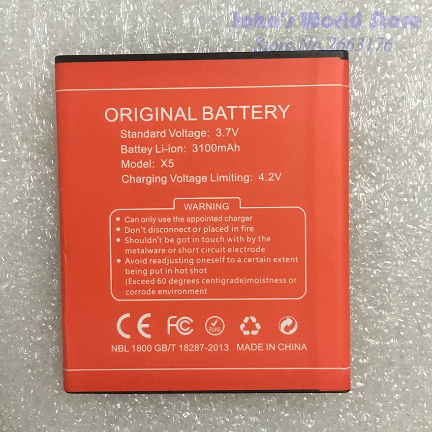 

High Capacity 3100mAh Red Colour Battery for DOOGEE X5/X5 Pro Li-ion Battery for DOOGEE X5/x5 Pro Smartphone Replacement