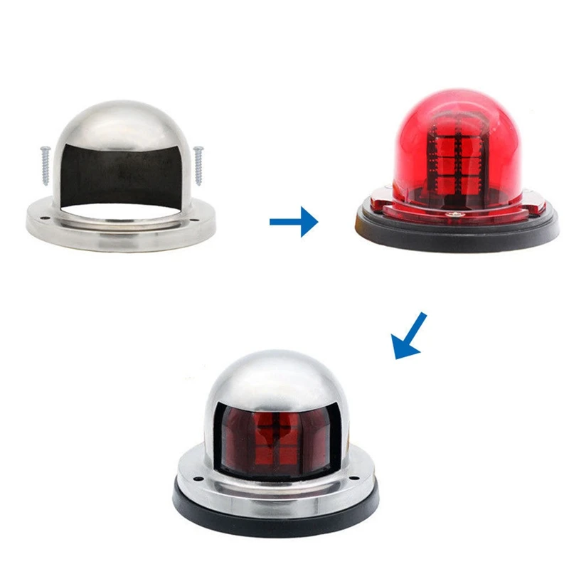 

LED Signal Lamp 1 Pair Stainless Steel LED Bow Sailing Signal Navigation Red Green Light For Marine Yacht Indicator Rowing Boats