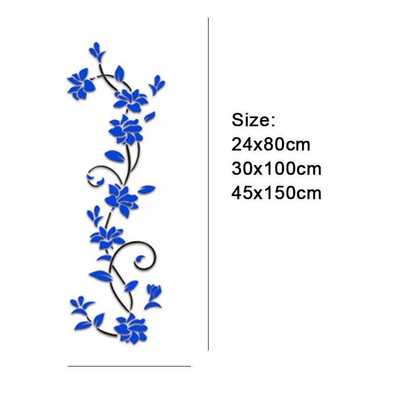 Acrylic Flower Wall Stickers Poster New Year Decorations Removable Stickers For Kitchen DIY Wall Stickers For Kids Rooms