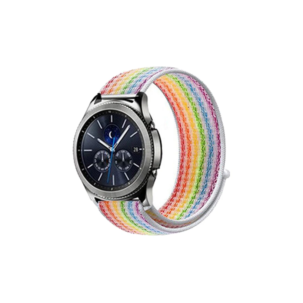 AKBNSTED/20 мм/22 мм нейлоновая петля ремешок для samsung Galaxy Watch 42 мм 46 мм, ремешок для samsung Шестерни S3 классический Huami Amazfit Bip темп