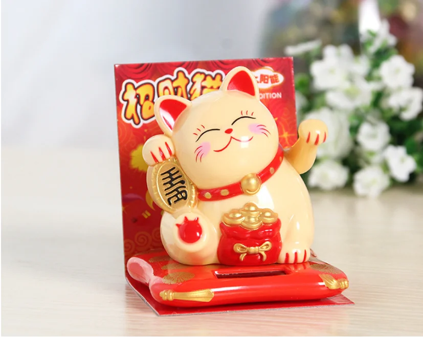 Модный черный/белый Maneki Neko на солнечных батареях, радушный Кот, удача для дома, автомобиля, отеля, ресторана, Декор, ремесло