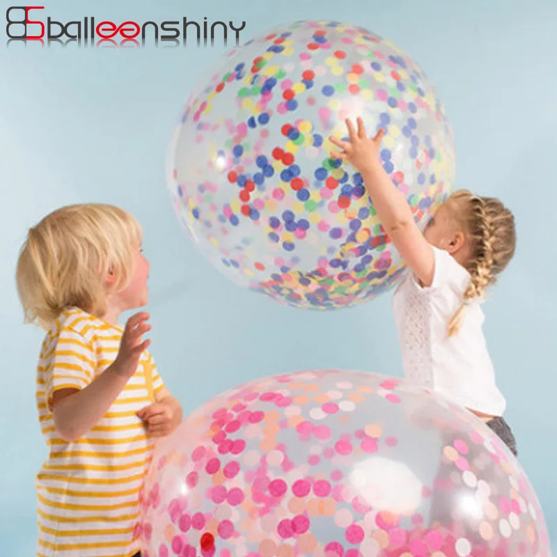 

BalleenShiny 36inch Baby Inflatable Balloon Toy Confetti Latex Balloon Birthday Party Decoration Children Kids Outdoor Funny Toy