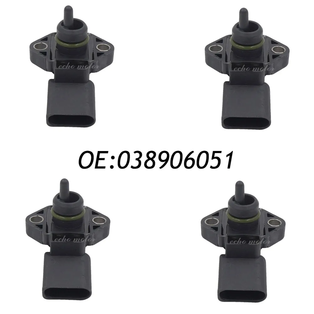 

New 4PCS MAP Intake Absolute Air Pressure Sensor For Audi A4 Seat VW 038906051 0281002177 Genuine