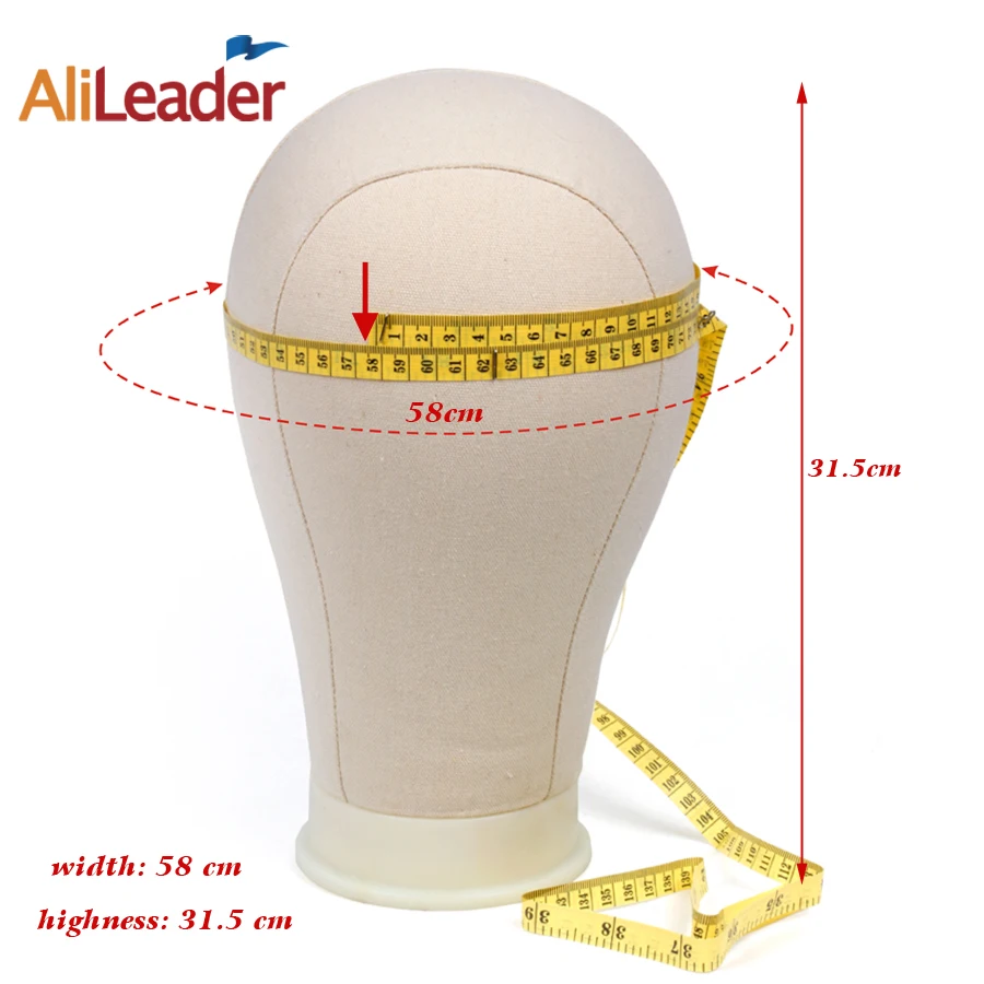 Alileader Training Mannequin Head Canvas Block Head For Hair Extension Lace Wigs Making And Display Styling 21