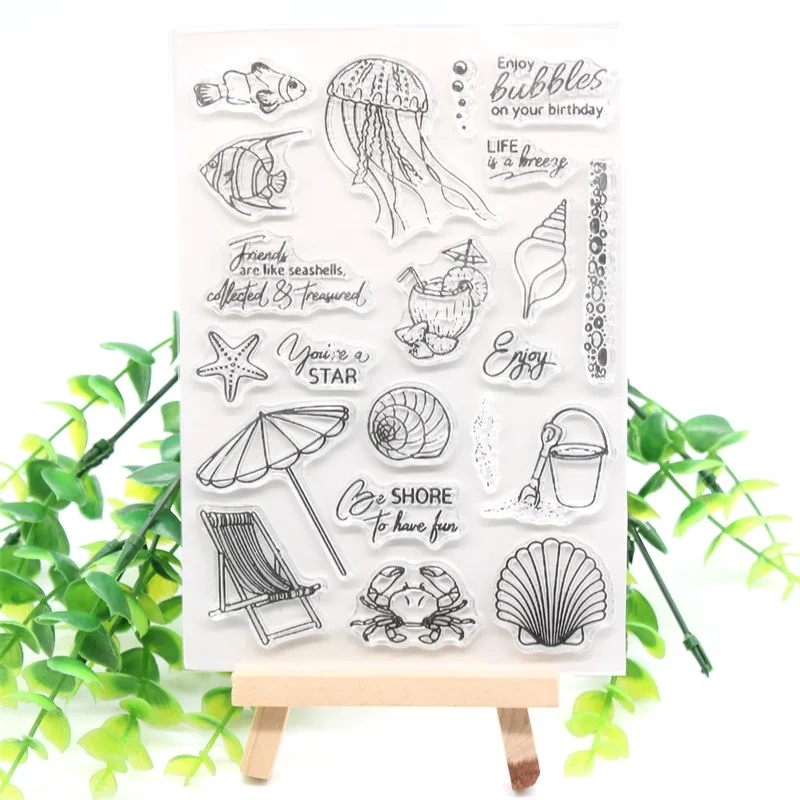 

KSCRAFT Be Shore To Have Fun Transparent Clear Silicone Stamp/Seal for DIY scrapbooking/photo album Decorative clear stamp 619
