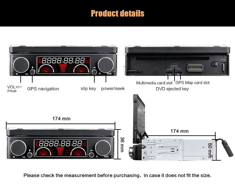 Sale Euanvi Quad Core 2G RAM 1 Din Android 6.0 Car DVD Player Radio Stereo Universal with GPS Navi Bluetooth Multimedia System 4G 18