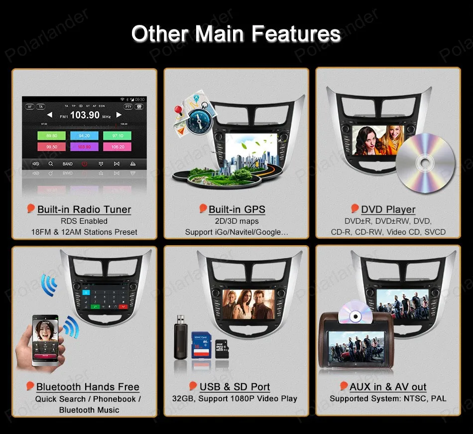 Excellent for Hyundai Solaris accent Verna i25 1024*600 Android 4.4 Quad Core Car DVD Player 2 din Video GPS touch Screen auto radio 14