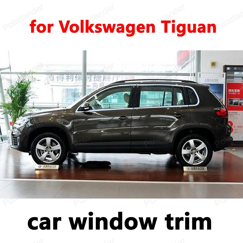 Styling Fenster Trim Dekoration Streifen Auto Exterior Zubehör für Volkswagen Tiguan Edelstahl ohne spalte-in Chrom-Styling aus Kraftfahrzeuge und Motorräder bei