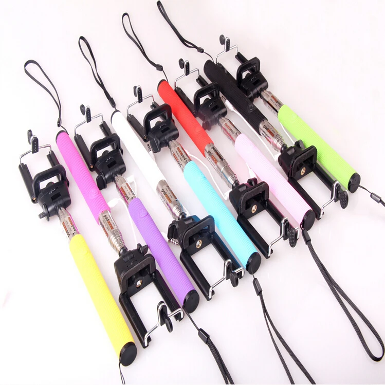 Extendable Handheld monopod Audio cable wired self...