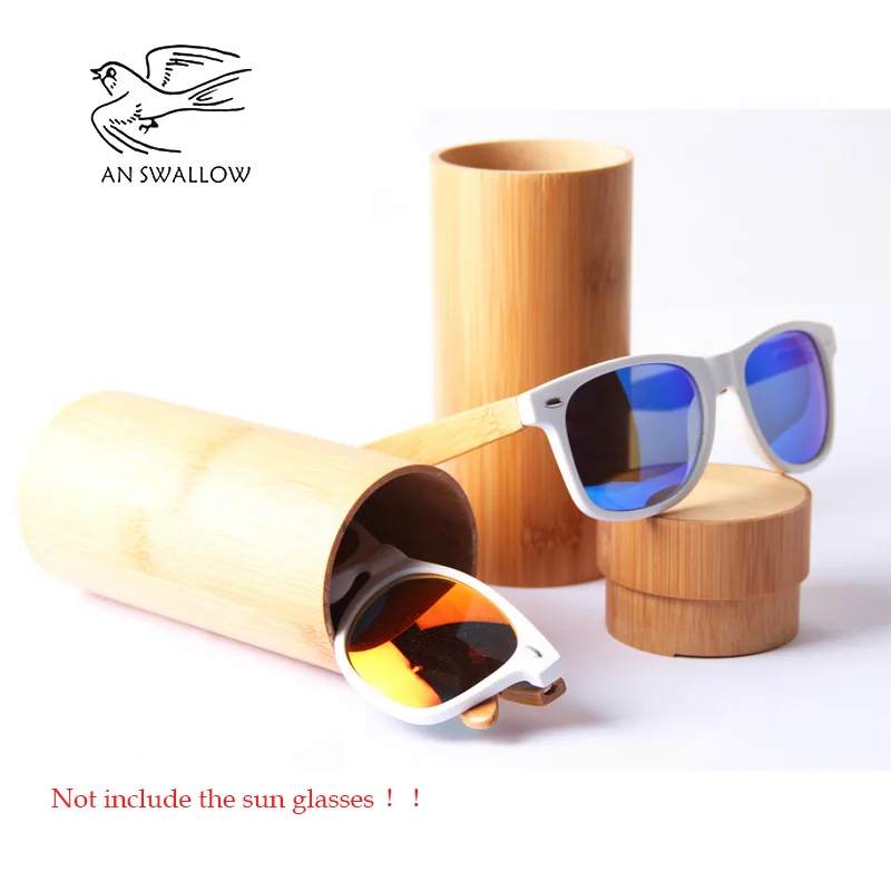 

Men Women 1pcs Fashion Original Round Bamboo Sunglasses case Wood Sun glasses box spectacle eyeglasses case