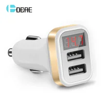 5V 3.1A автомобильное зарядное устройство для iPhone XS XR X IPad Xiaomi samsung 2 порта USB светодиодный экран Авто Автомобильное зарядное устройство адаптер зарядка мобильного телефона