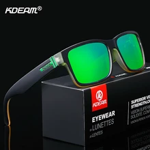 Kdeam óculos de sol polarizado para homens, óculos de sol esportivo com cores loucas, bloqueio mais uv com caixa