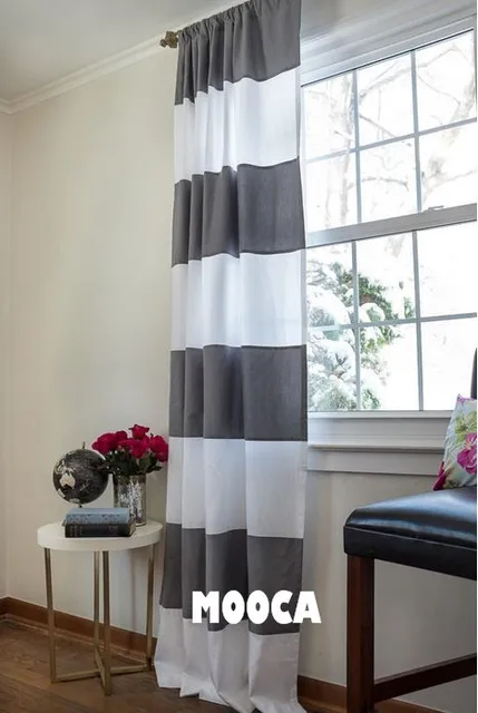 rideau salon blanc et gris