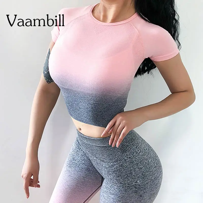 

Women's 2 Piece Gym Yoga Outfit Fitness Set Ladies Sport Wear Sports Suits For Women Seamless Leggings Sets Woman Sportwear