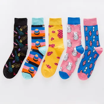 

New colorful electric guitar dog casual men socks funny funny hit color long wedding dress cheap socks men dress wholesalesokken