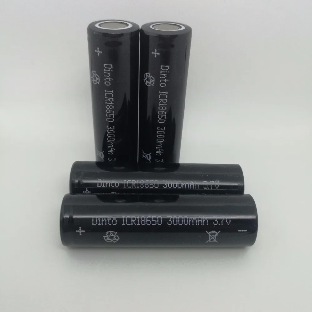 

Dinto 3.7V 3000mAh Rechargeable Battery Li-ion Lithium ICR18650 High Capacity Batteries for Flashlight Torch Headlight E-cig