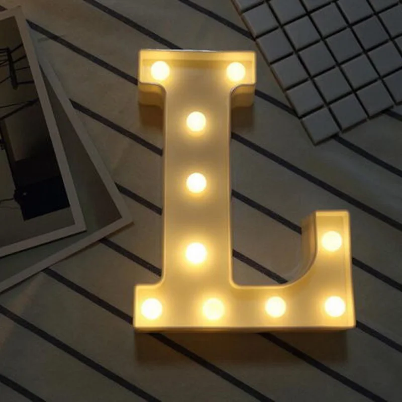 Led Marquee письмо загорается Винтаж цирк Стиль Алфавит ночник знак подарки