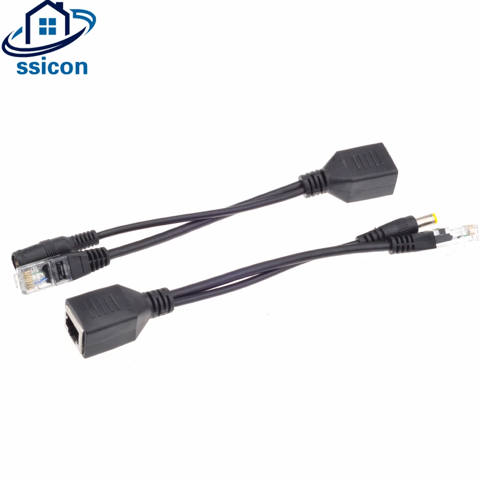 SSICON 10Pairs PoE Passive Cable Splitter Power Over Ethernet Router IP Camera Connector PoE Splitter Injector Power Supply 