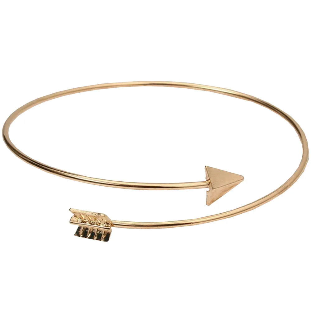 Готический панк женский браслет со стрелкой манжета браслеты ювелирные изделия открытый регулируемый браслет стрелки Набор браслетов Pulseiras Bijoux D - Окраска металла: gold